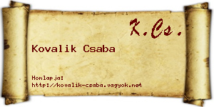 Kovalik Csaba névjegykártya