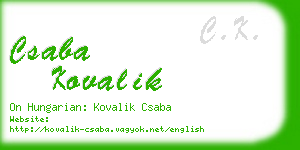 csaba kovalik business card